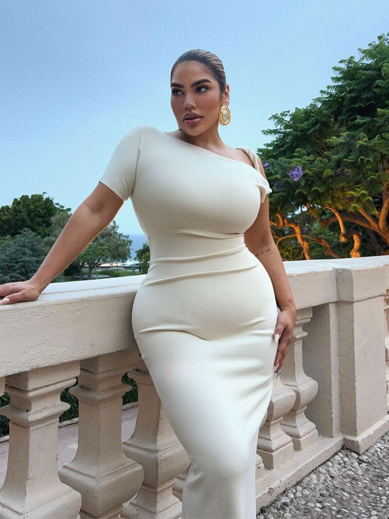 vestido largo Kylie retorcido