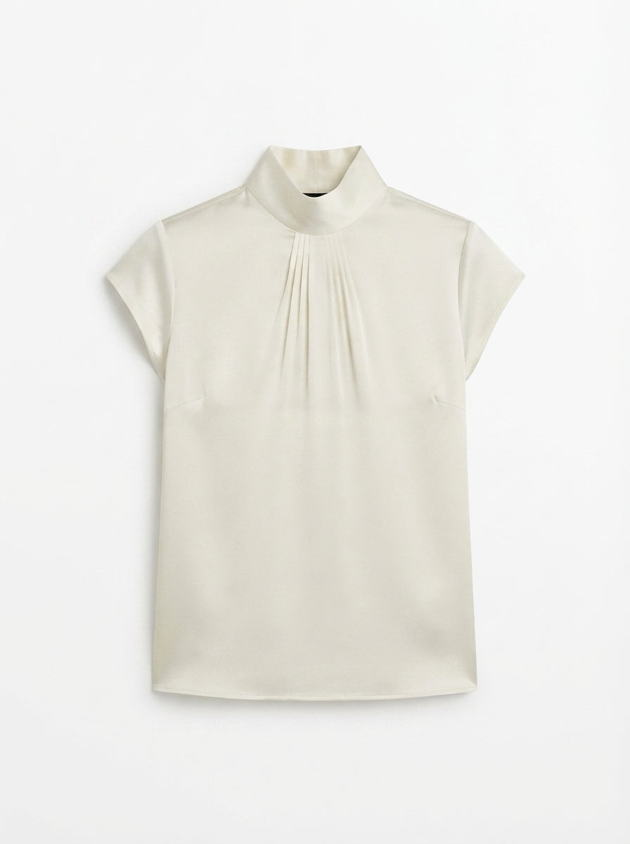 Ginevra | High-Neck Satin Blouse