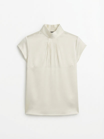 Ginevra | High-Neck Satin Blouse
