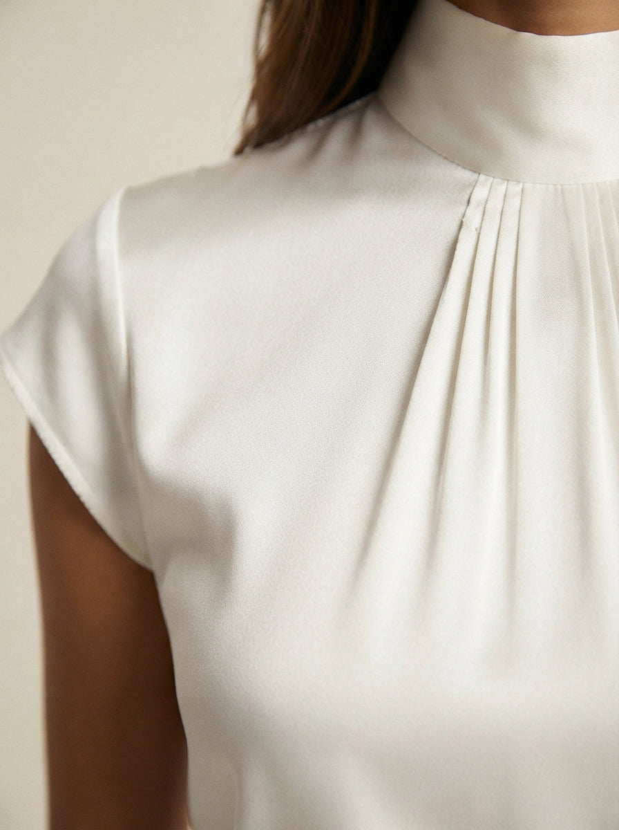 Ginevra | High-Neck Satin Blouse
