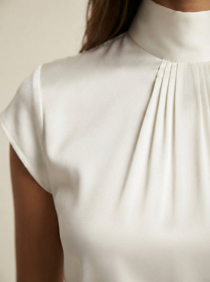 Ginevra | High-Neck Satin Blouse