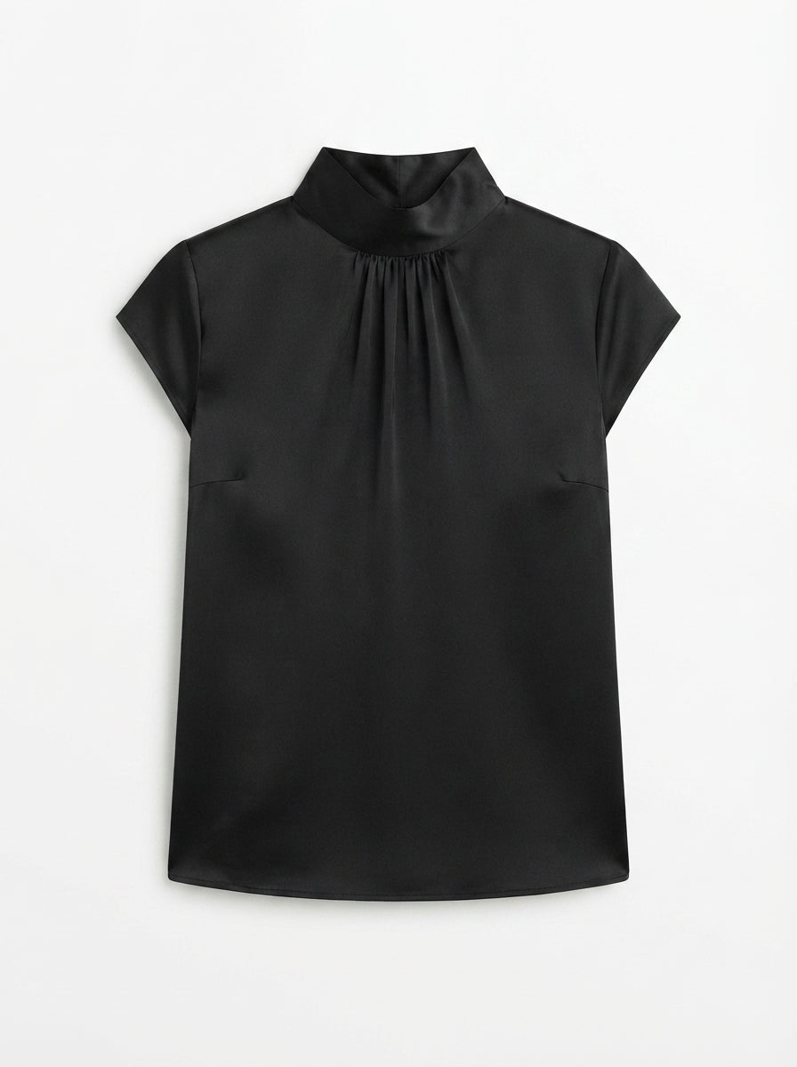 Ginevra | High-Neck Satin Blouse