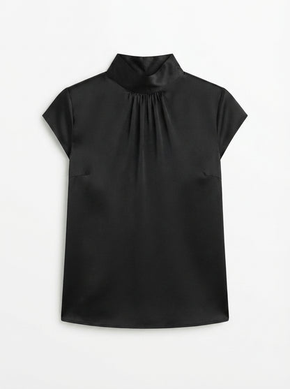Ginevra | High-Neck Satin Blouse