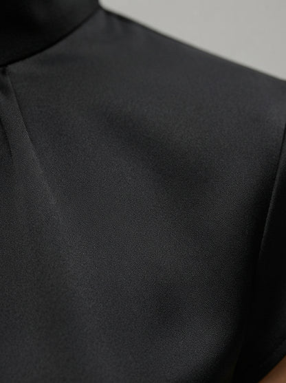 Ginevra | High-Neck Satin Blouse
