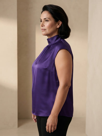 Ginevra | High-Neck Satin Blouse