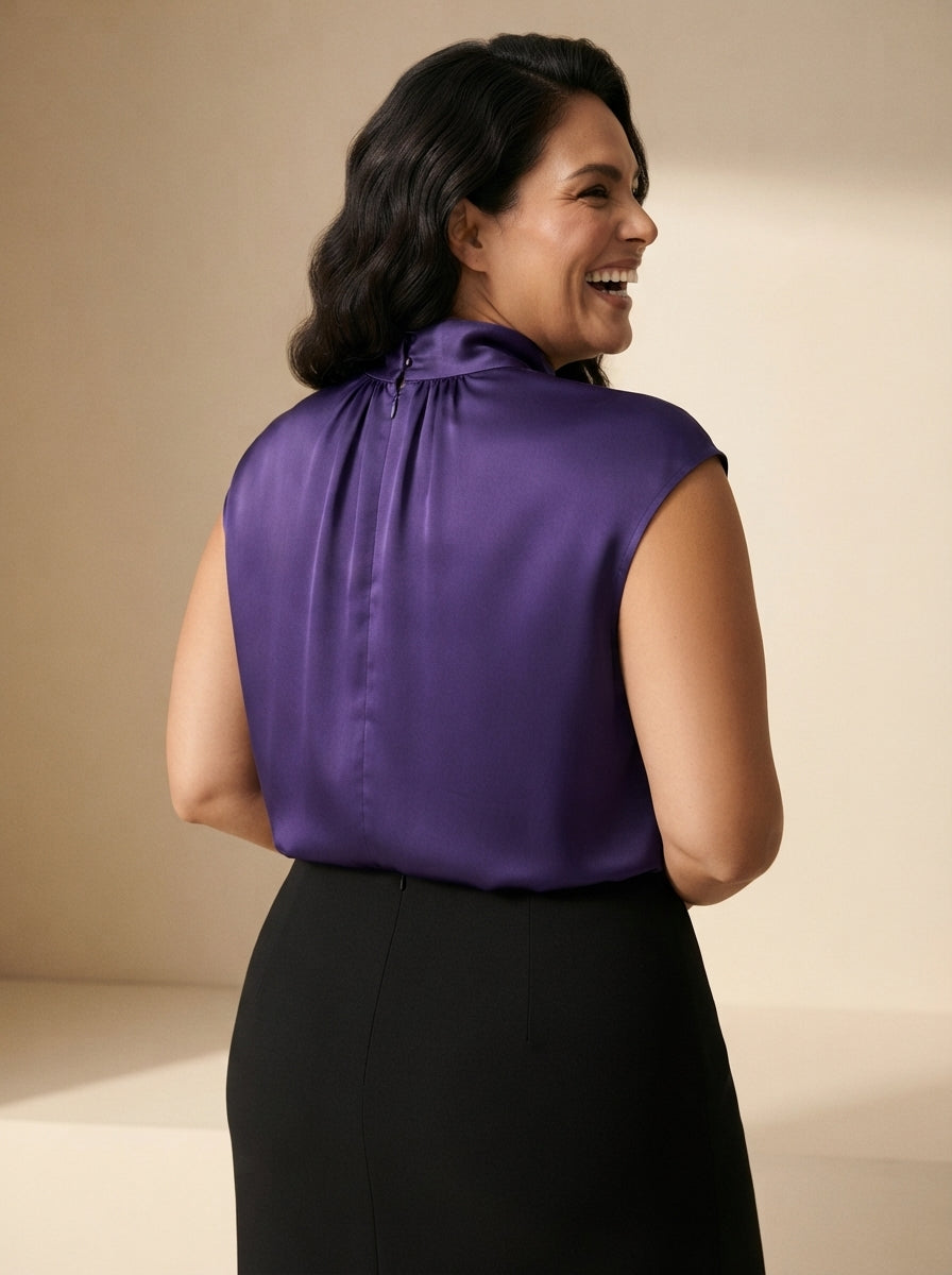 Ginevra | High-Neck Satin Blouse