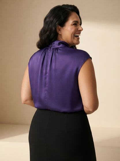 Ginevra | High-Neck Satin Blouse