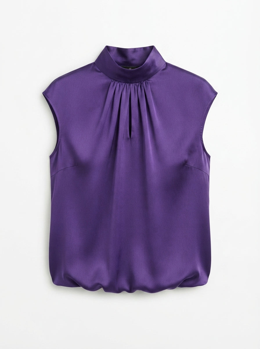 Ginevra | High-Neck Satin Blouse