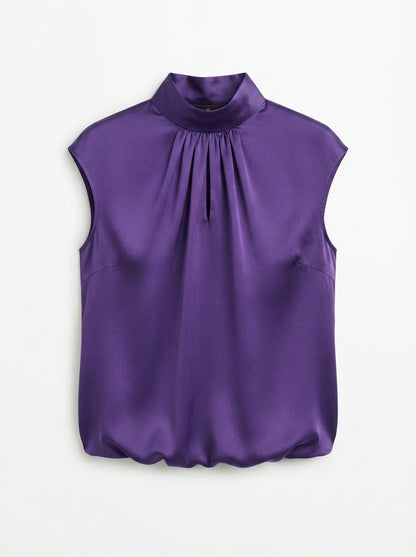 Ginevra | High-Neck Satin Blouse