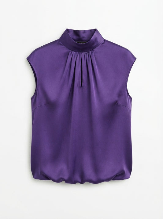 Ginevra | High-Neck Satin Blouse