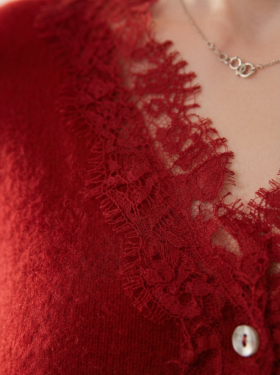 Léa | Cardigan with lace