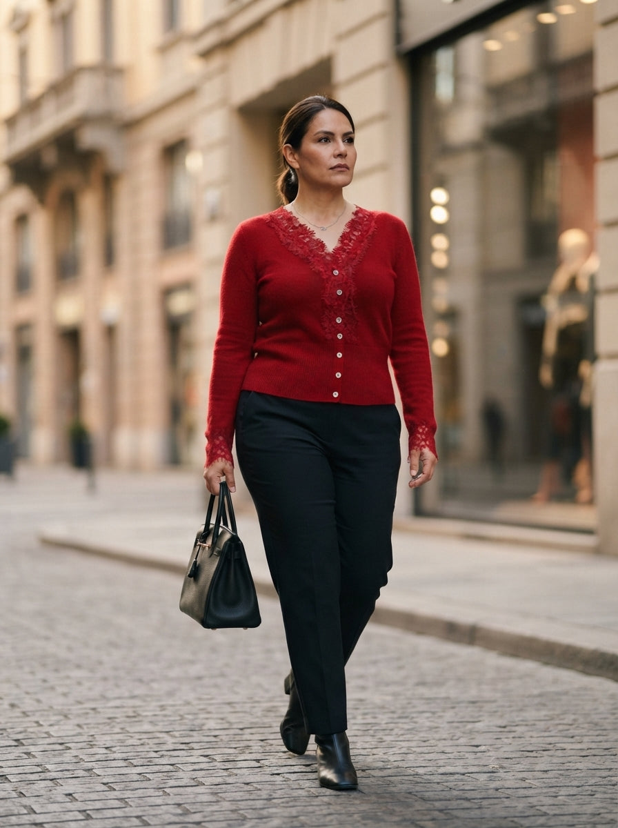 Léa | Cardigan with lace