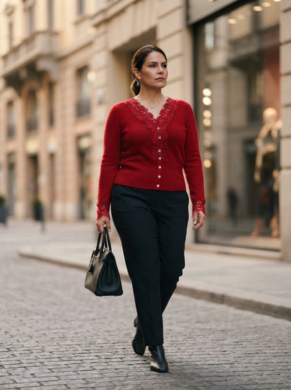 Léa | Cardigan with lace