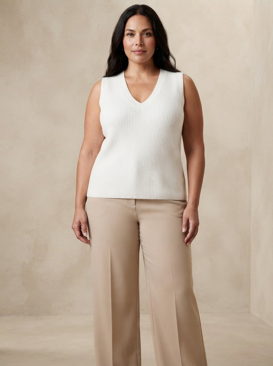 Lucie | White knit vest