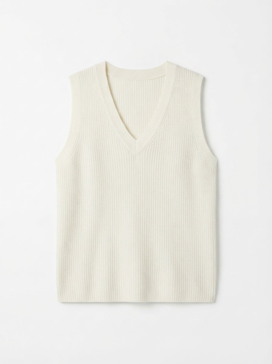 Lucie | White knit vest