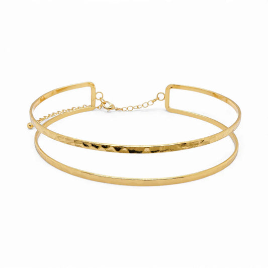 Noor – Choker dorado doble textura