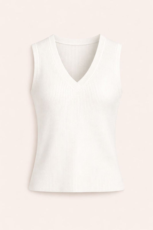 Lucie | Chaleco blanco de punto