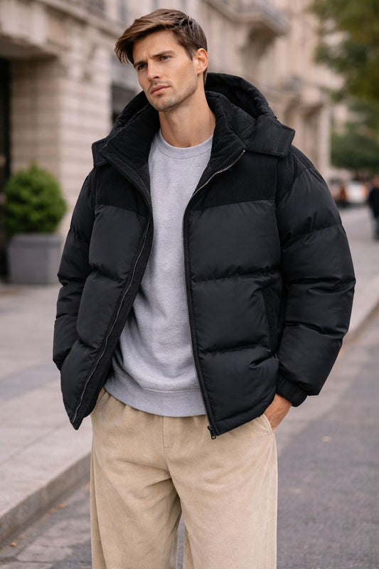 Everett - Abrigo Acolchado Pana