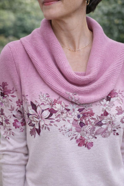 Amore | Jersey floral con cuello suave