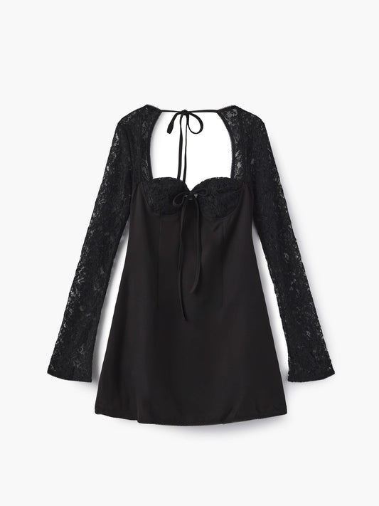 Vestido corto Louise con detalles de encaje