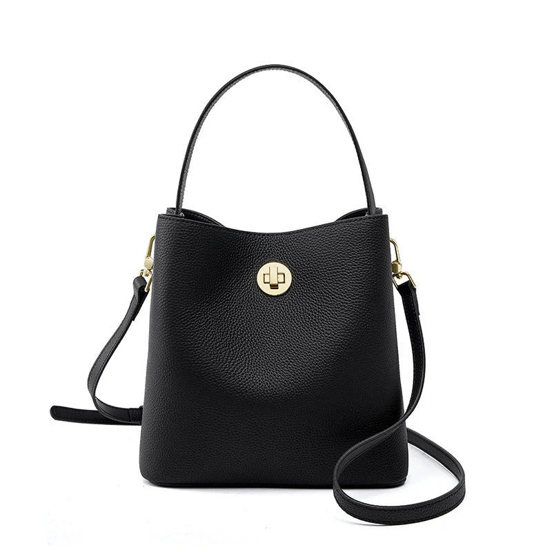 Elise – Bolso tote negro de piel vegana con asa corta y bandolera