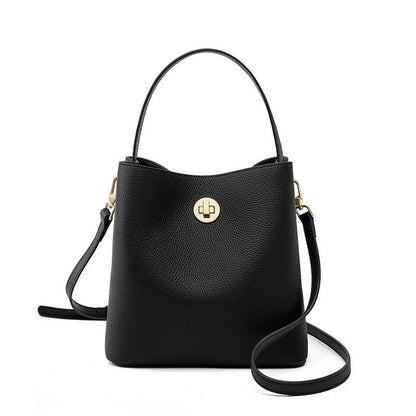 Elise – Bolso tote negro de piel vegana con asa corta y bandolera