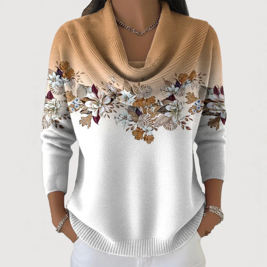 Amore | Jersey floral con cuello suave