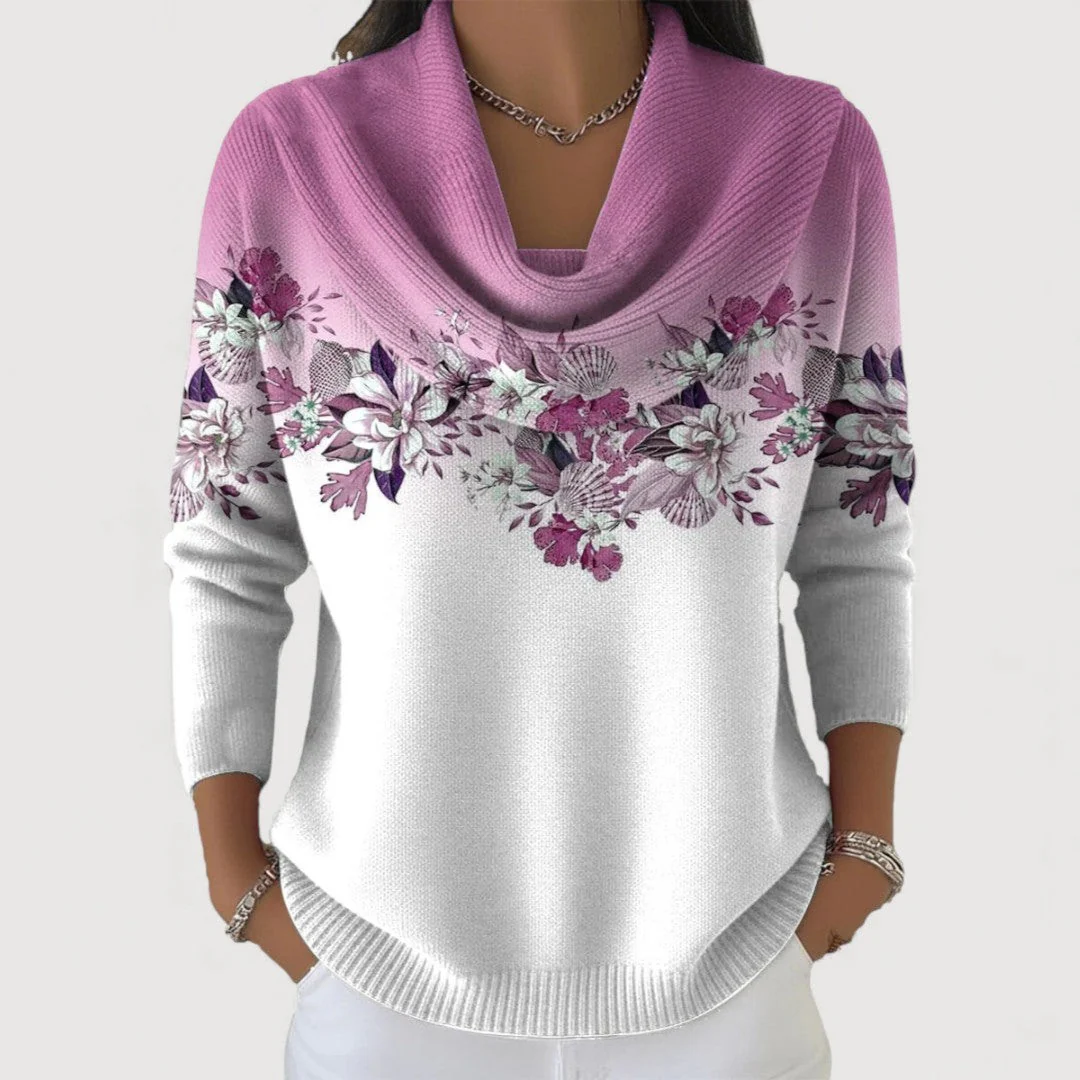 Amore | Jersey floral con cuello suave