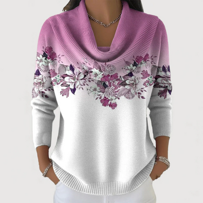 Amore | Jersey floral con cuello suave