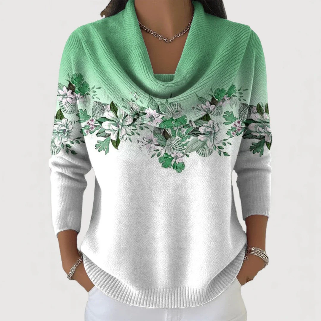 Amore | Jersey floral con cuello suave