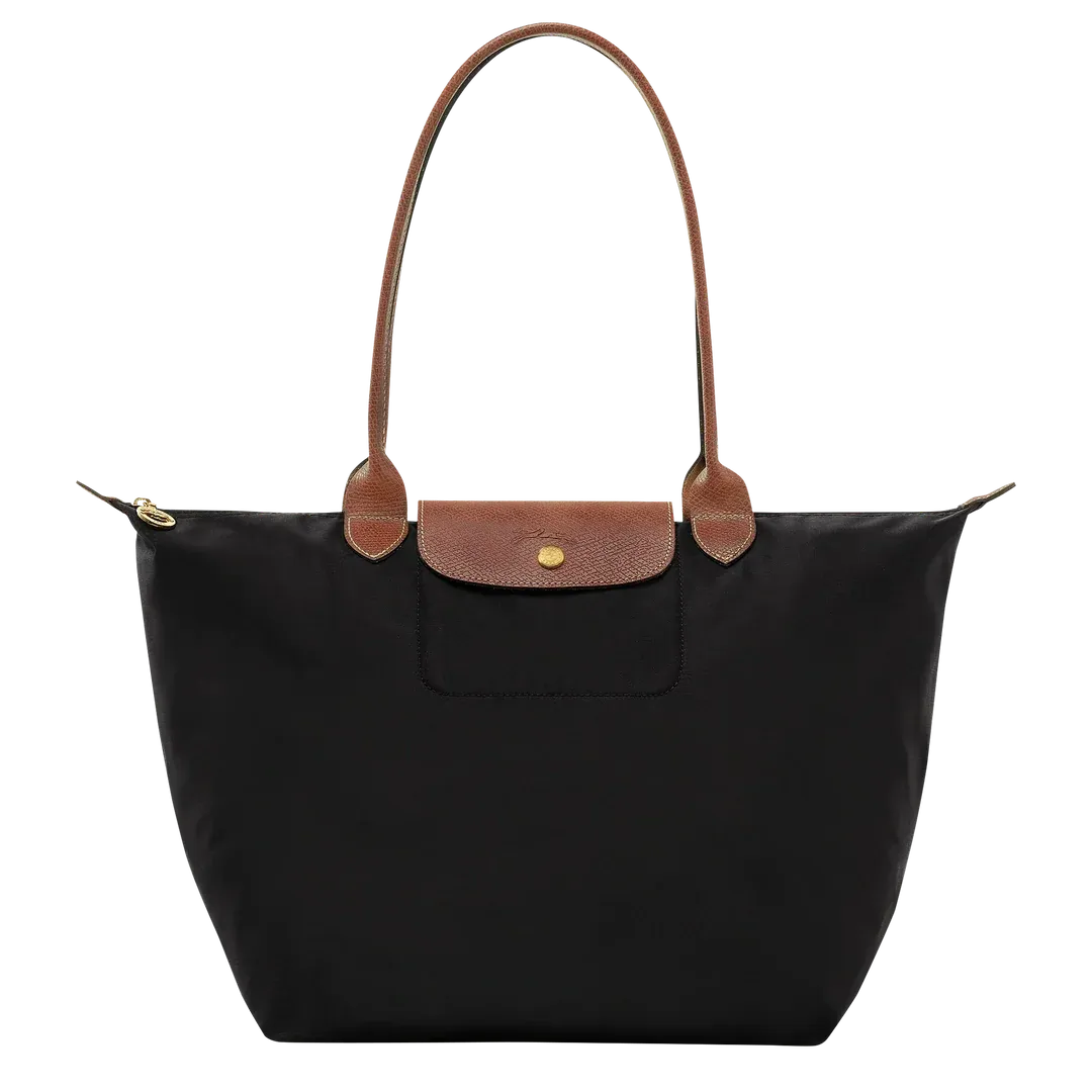 Bolso Tote de Nylon con Asas de Piel