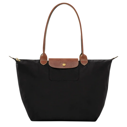 Bolso Tote de Nylon con Asas de Piel