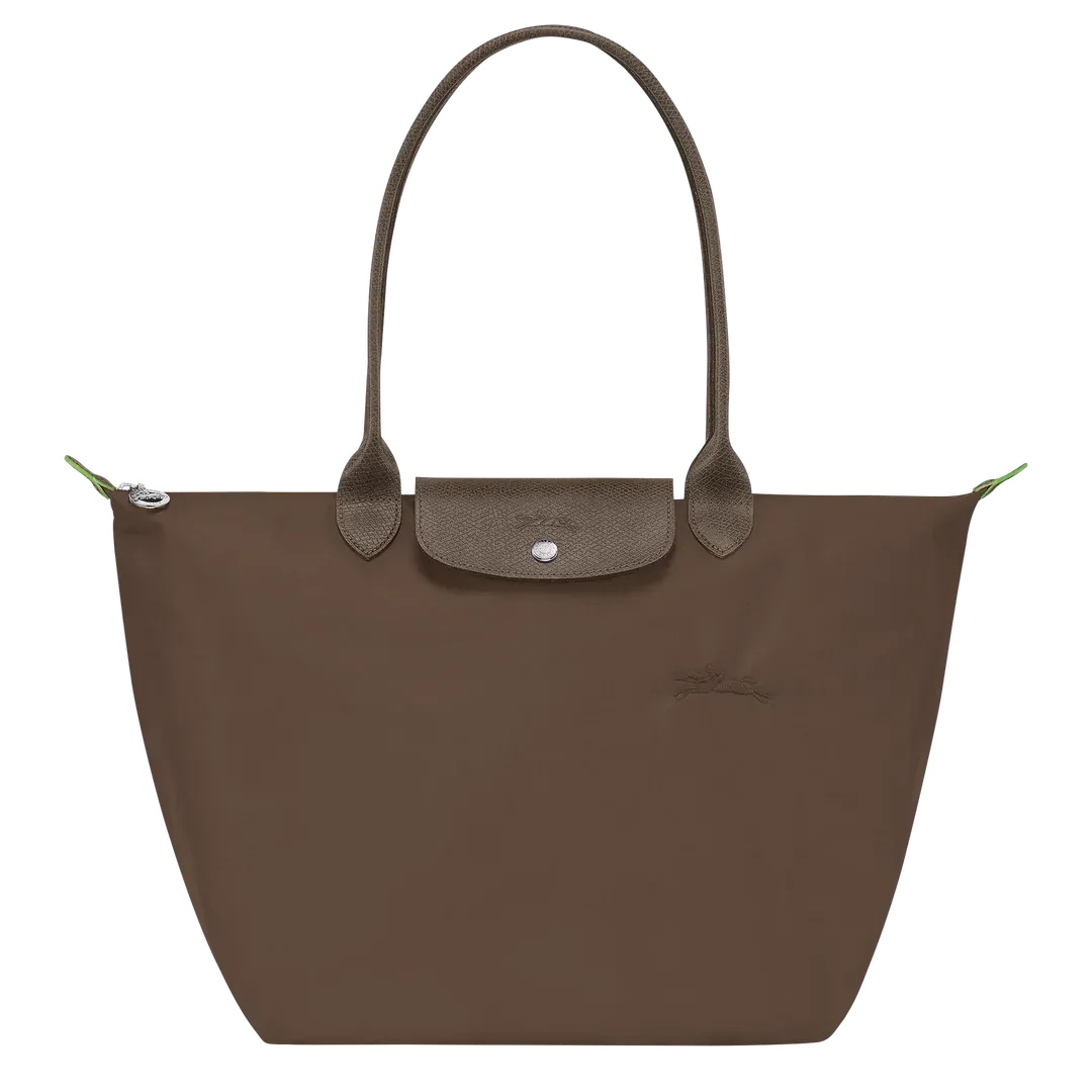 Bolso Tote de Nylon con Asas de Piel