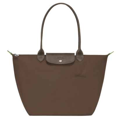 Bolso Tote de Nylon con Asas de Piel