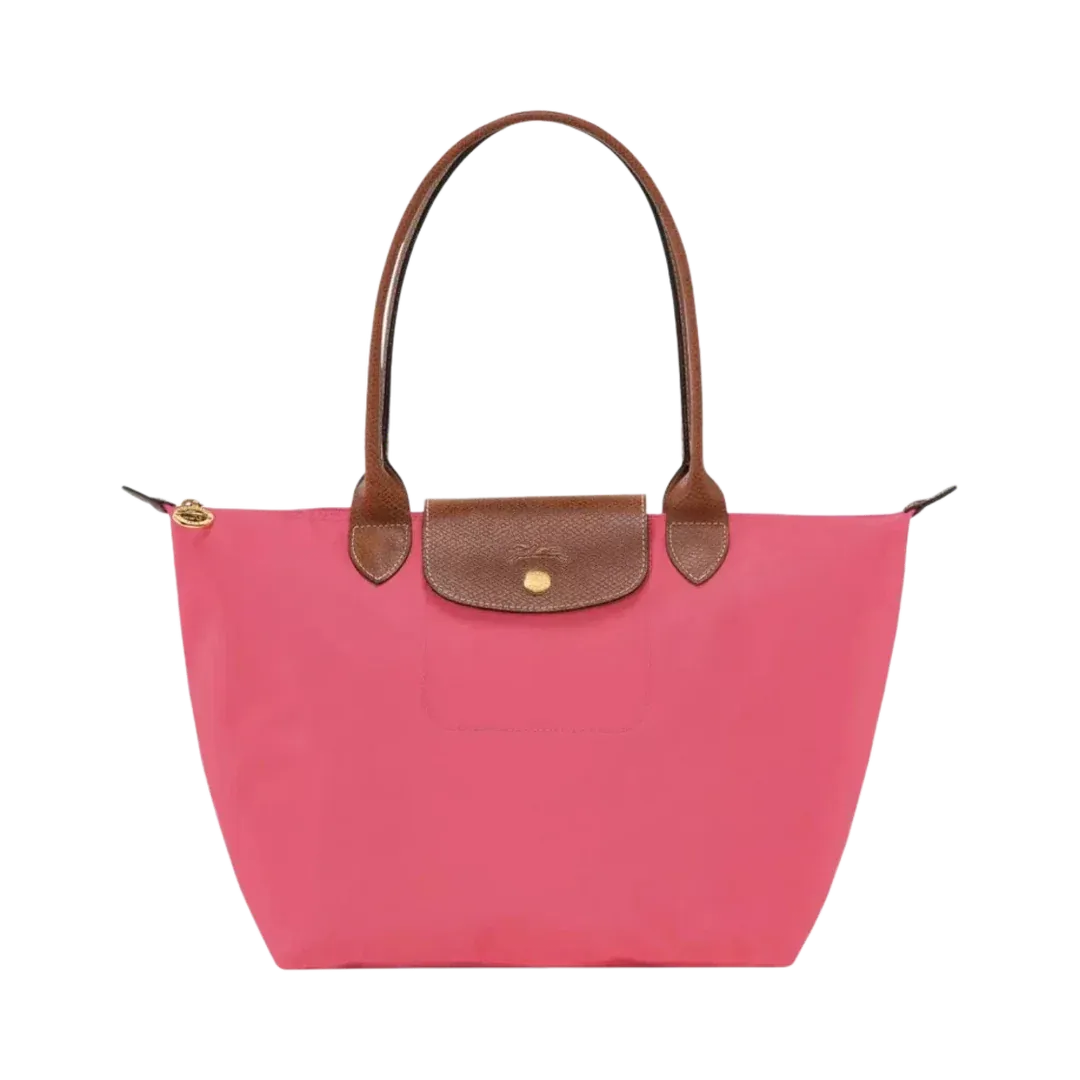 Bolso Tote de Nylon con Asas de Piel