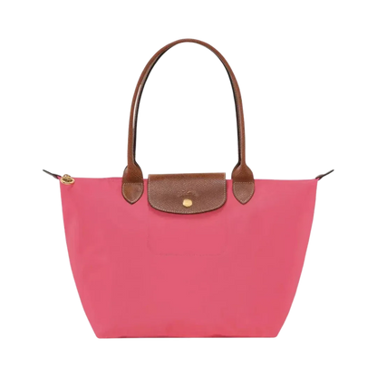 Bolso Tote de Nylon con Asas de Piel