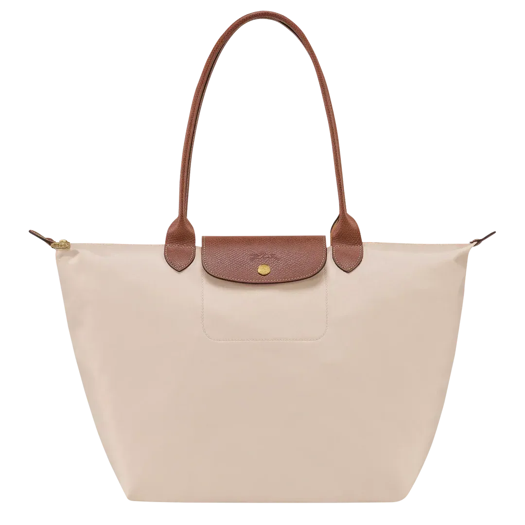 Bolso Tote de Nylon con Asas de Piel