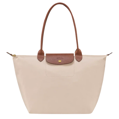 Bolso Tote de Nylon con Asas de Piel