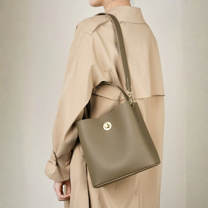 Elise – Bolso tote negro de piel vegana con asa corta y bandolera