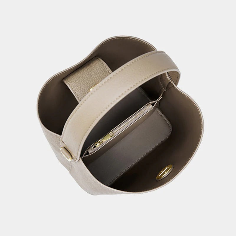 Elise – Bolso tote negro de piel vegana con asa corta y bandolera