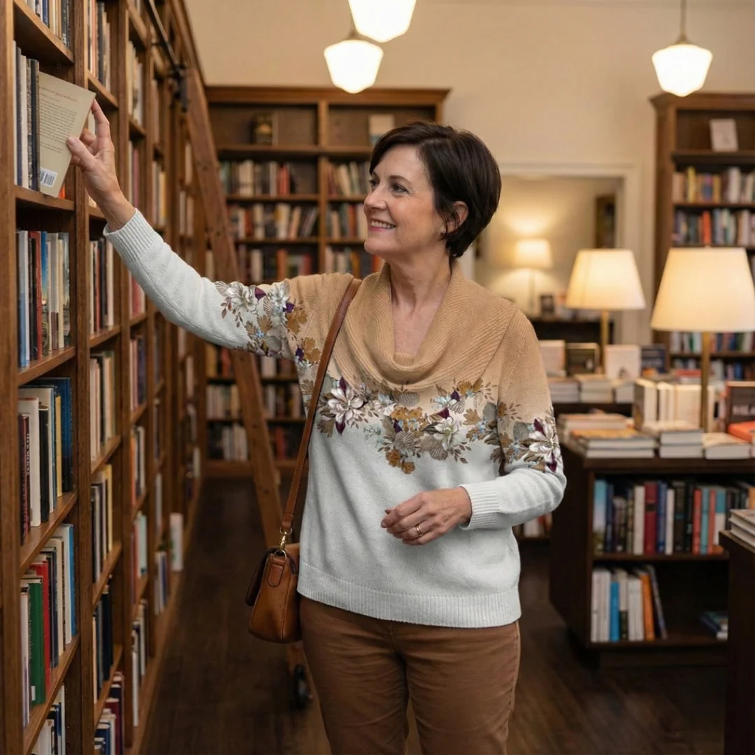 Amore | Jersey floral con cuello suave