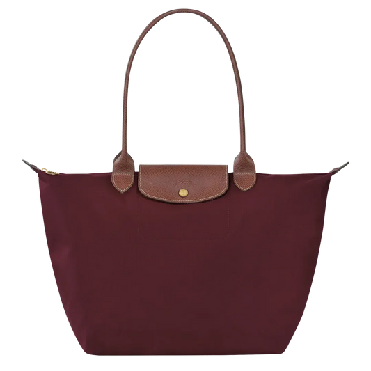 Bolso Tote de Nylon con Asas de Piel