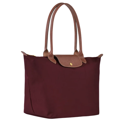 Bolso Tote de Nylon con Asas de Piel