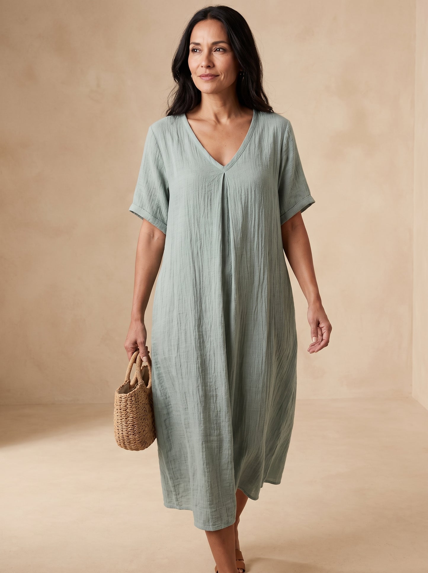 Valeria | Vestido Midi de Textura Orgánica