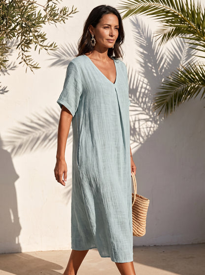 Valeria | Vestido Midi de Textura Orgánica