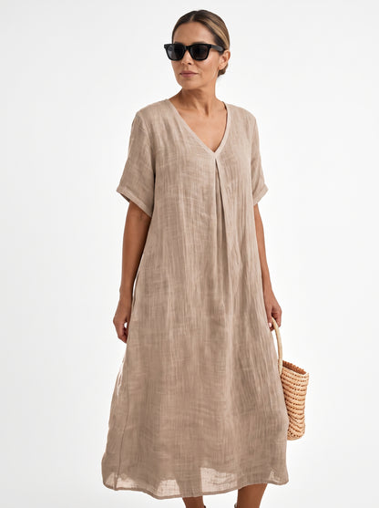 Valeria | Vestido Midi de Textura Orgánica